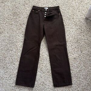 Brown Zara Straight Leg Jeans